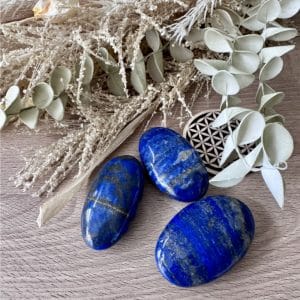 Lapis lazuli pierre naturelle – pierres roulées 30 à 50 g bleu intense avec éclats de pyrite