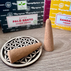 cones encens satya utilisation support bois fleur de vie palo santo bois de santal