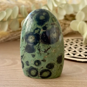 Jaspe Kambaba forme libre 127 g – Pierre naturelle aux motifs verts et noirs