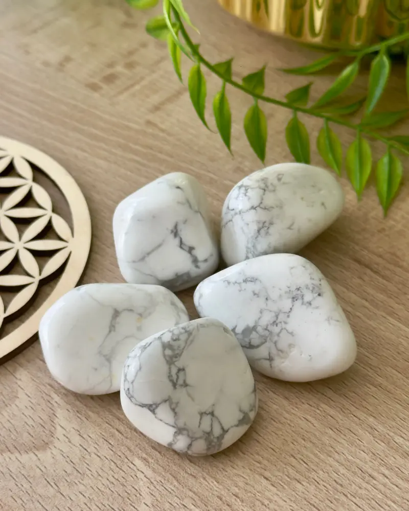 Pierres roulées en Howlite blanche – Pierre naturelle