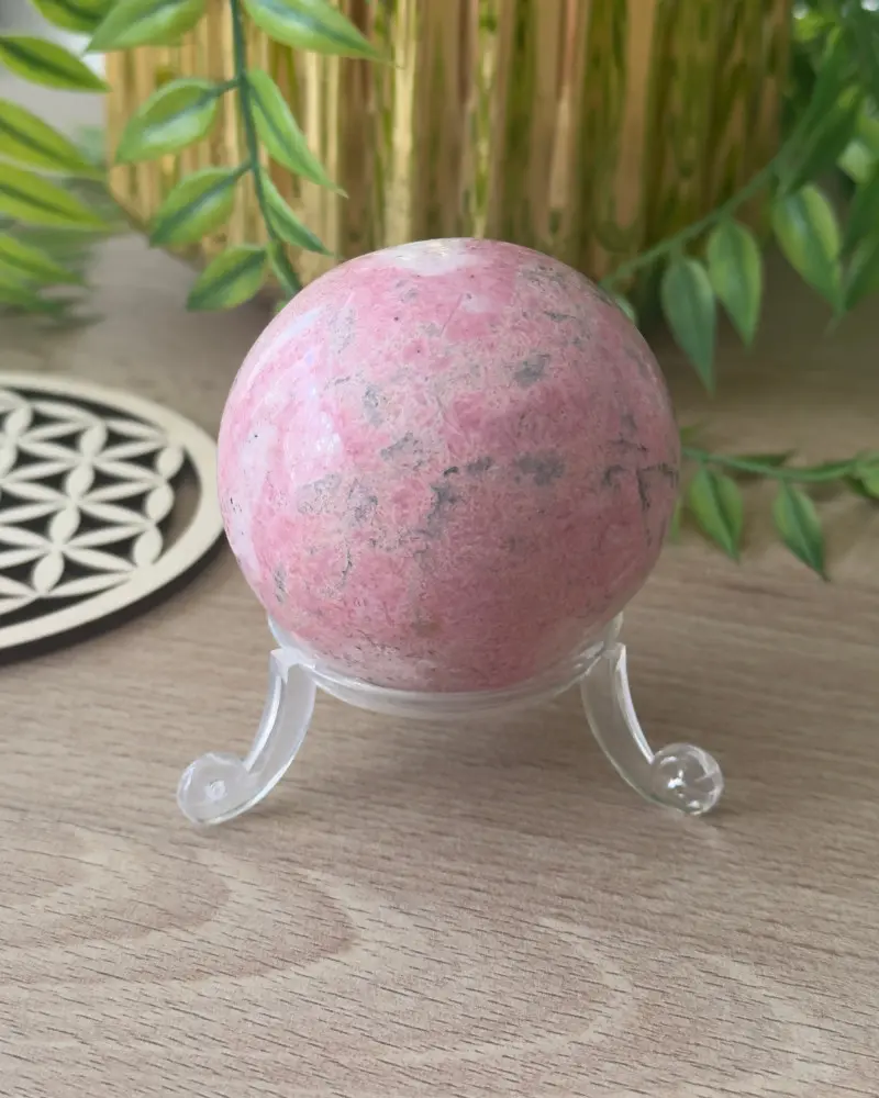 Support transparent pour sphère en pierre naturelle
